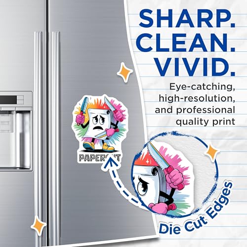 (2 Pack) Papercut Funny Magnets - Cartoon Art - Unique Kitchen Decor - 5" On Longest Side - for Cars, Fridges, Toolboxes - Made in USA - MAG7631