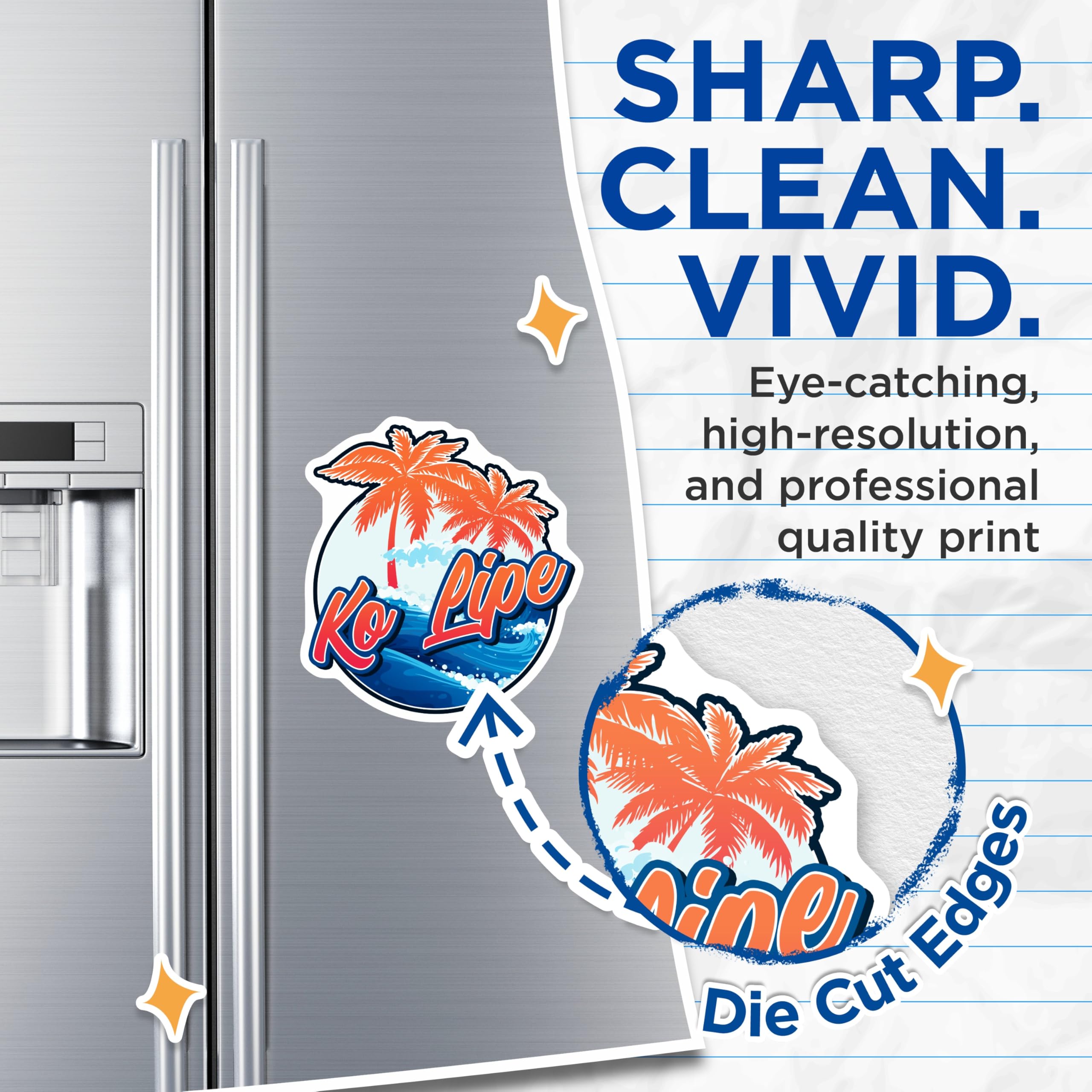 (2 Pack) Ko Lipe Magnets - Tropical Island Decor - Travel Souvenir Magnet - 5" On Longest Side - Premium Magnet - for Cars, Refrigerators, Toolboxes, Lockers - Made in USA - MAG17655