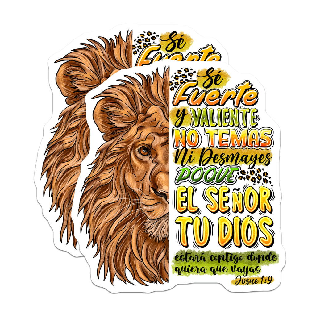 (2 Pack) Spanish Christian Magnets - Lion Bible Verse - Inspirational Scripture Decor - 5 Inches On Longest Side - Thick Durable Magnet - Made in USA - MAG28048