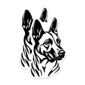 (2 Pack) Black White Dog Magnets - Modern Canine Art - Pet Lover Decor Statement - 5 Inches On Longest Side - Thick Durable Magnet - Made in USA - MAG36478