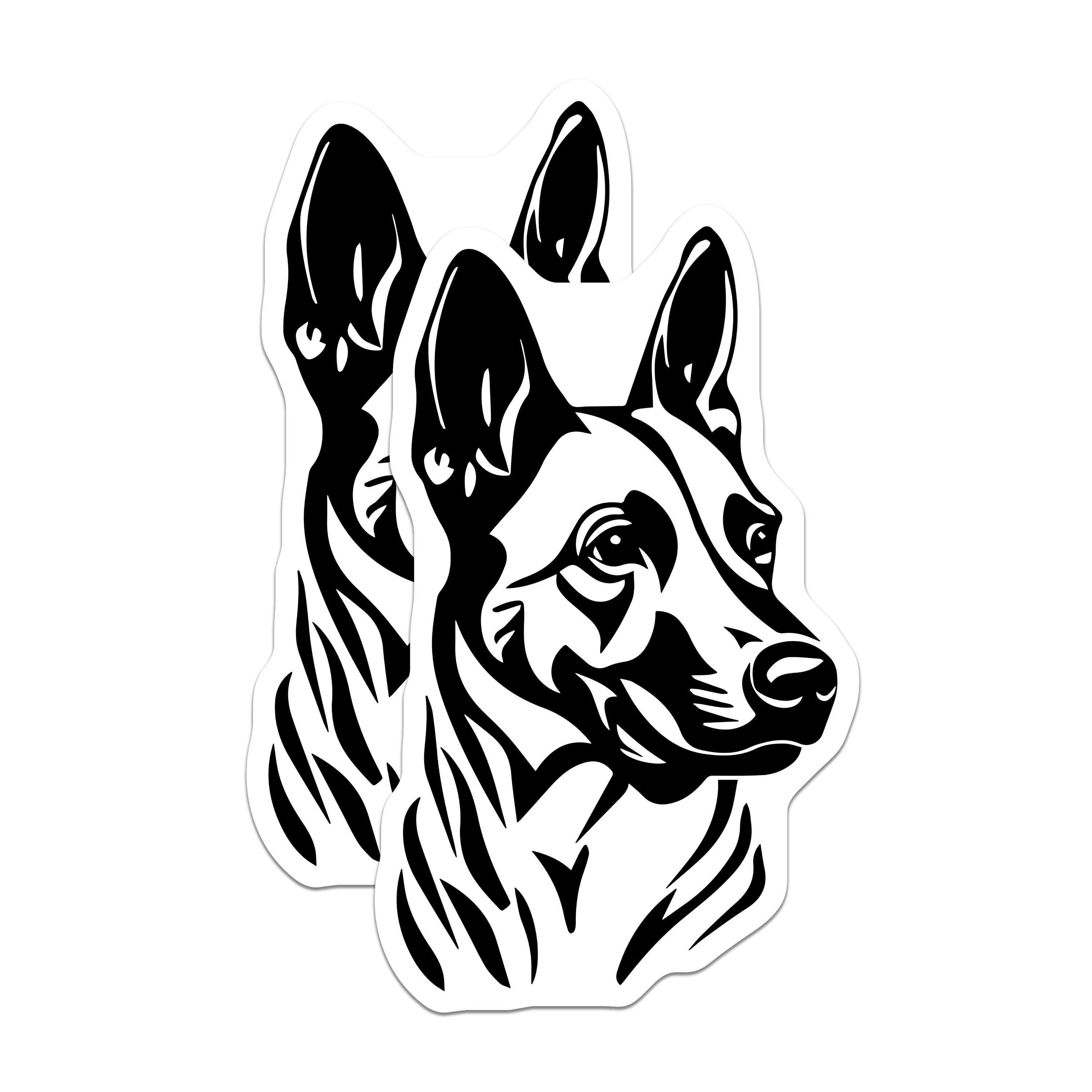 (2 Pack) Black White Dog Magnets - Modern Canine Art - Pet Lover Decor Statement - 5 Inches On Longest Side - Thick Durable Magnet - Made in USA - MAG36478