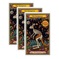 (3 Pack) Kangaroo Skeleton Decals - Celestial Animal Art - Laptop Stickers - 3 Inches On Longest Side - Easy Peel & Apply - Made in USA - 3MCS2420