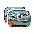 (2 Pack) Shreveport Magnets - Louisiana Riverboat Est 1836 - Port City Travel Souvenirs Decor - 5 Inches On Longest Side - Thick Durable Magnet - Made in USA - MAG19010