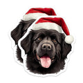 (2 Pack) Newfoundland Christmas Dog Magnets - Santa Hat Pet Decor - Holiday Animal Lover - 5 Inches On Longest Side - Thick Durable Magnet - Made in USA - MAG26799