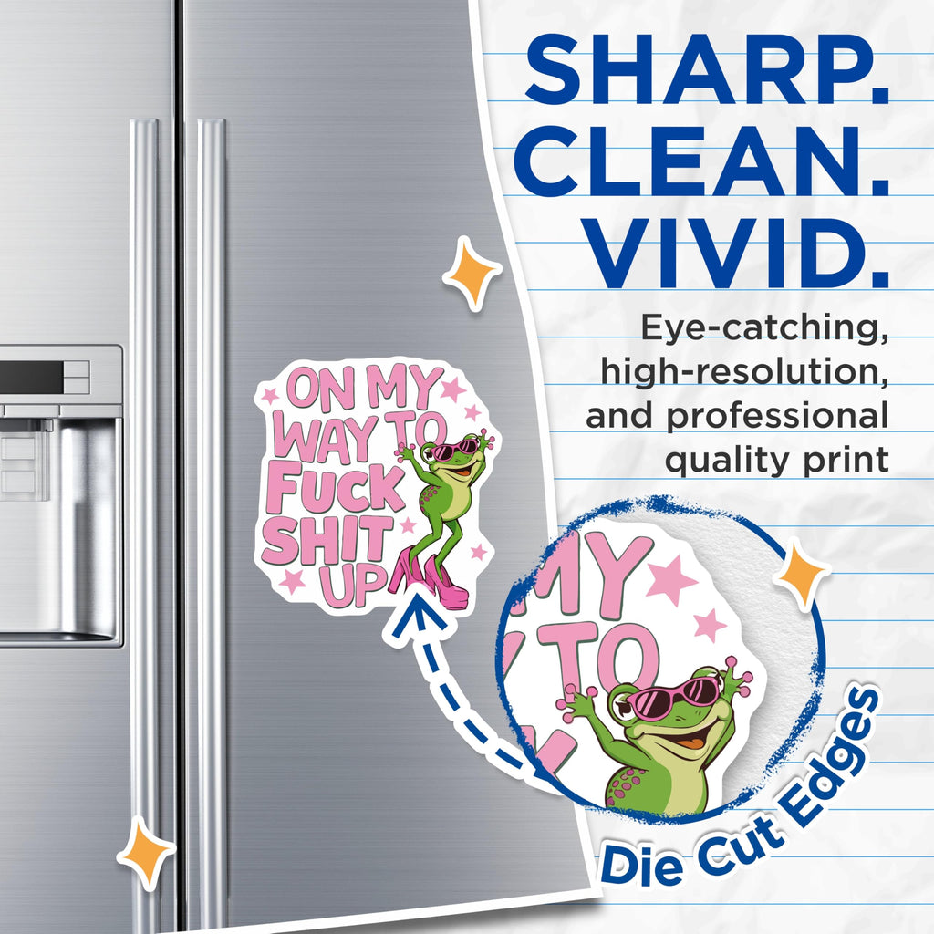 (2 Pack) Sassy Frog Magnets - Explicit On My Way Quote Magnet - Funny Animal Refrigerator Decor - Humorous Kitchen Accent - 5 Inches On Longest Side - Thick Durable Magnet - Made in USA - MAG22223