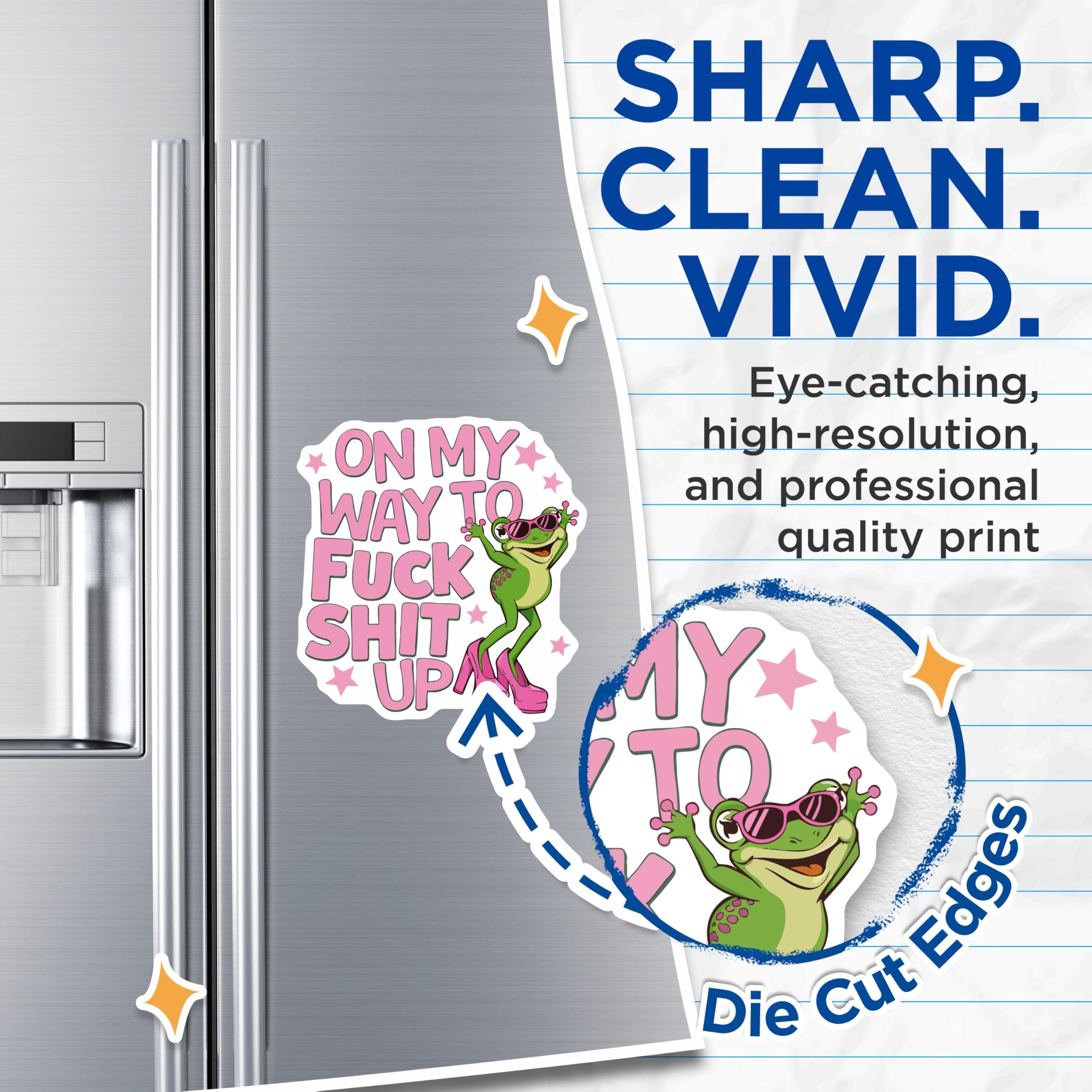 (2 Pack) Sassy Frog Magnets - Explicit On My Way Quote Magnet - Funny Animal Refrigerator Decor - Humorous Kitchen Accent - 5 Inches On Longest Side - Thick Durable Magnet - Made in USA - MAG22223