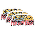 (3 Pack) Nicest Mean Person Decals - Funny Quote Stickers - Sarcastic Laptop Stickers - 3 Inches On Longest Side - Easy Peel & Apply - Made in USA - 3MCS0550