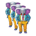 (3 Pack) Dressed Elephant Decals - Animal Decals - Funny Animal Art - 3 Inches On Longest Side - Easy Peel & Apply - Made in USA - 3MCS8272