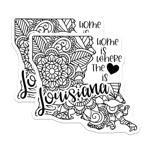 (2 Pack) Louisiana Home is Where The Heart is Magnets Magnets - State Pride - 5" On Longest Side - Made in USA - Sticks to Refrigerators & Metal Surfaces - MAG9064