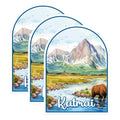 (3 Pack) Katmai National Park Decals - Alaskan Scenery - Brown Bear Decals - 3 Inches On Longest Side - Easy Peel & Apply - Made in USA - 3MCS0412
