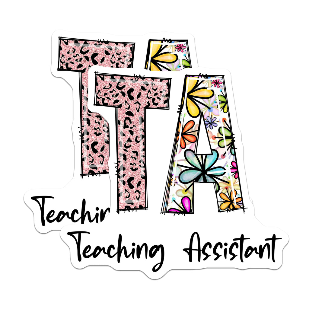 (2 Pack) Teaching Assistant Magnets - Appreciation - Assistant Teacher Floral - 5" On Longest Side - Premium Magnet - for Cars, Refrigerators, Toolboxes, Lockers - Made in USA - MAG16147