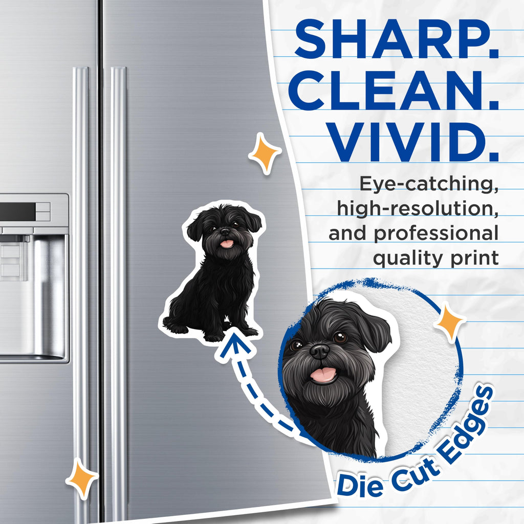 (2 Pack) Black Schnauzer Magnets - Cute Dog Art Refrigerator Decor - Pet Owner Animal Lover Accessories - 5 Inches On Longest Side - Thick Durable Magnet - Made in USA - MAG25707