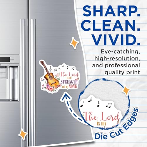 (2 Pack) Inspirational Guitar Magnets Magnets - 5" On Longest Side - Made in USA - Sticks to Refrigerators & Metal Surfaces - MAG8570