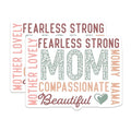 (2 Pack) Fearless Strong Mom Stickers - Compassionate Mother - Lovely Mommy - 5" On Longest Side - Sticks to Smooth Flat Surfaces - Made in USA - BMCS6437