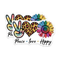 (2 Pack) Peace Love Hippy Magnets - Tie Dye Peace Sign - Leopard Heart Rainbow Sunflower - 5" On Longest Side - Premium Magnet - for Cars, Refrigerators, Toolboxes, Lockers - Made in USA - MAG14841