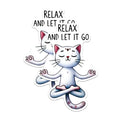 (2 Packs) Relax and Let It Go Meditating Cat Magnets - Peaceful Peace Cat Yoga Magnets - 5 Inches On Longest Side - Premium Magnet - for Fridges, Toolboxes, Cars - Made in USA - MAG2420