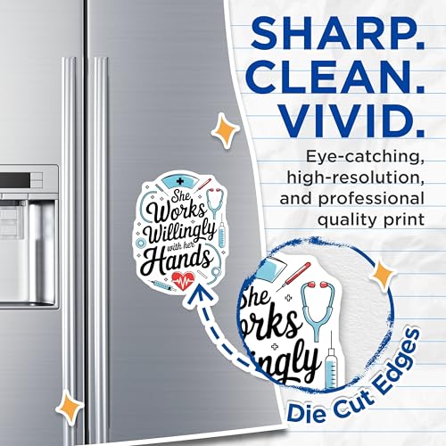(2 Pack) She Works Willingly with Her Hands Magnets - Nurse Appreciation - Nurse Office Decor - 5" On Longest Side - for Cars, Fridges, Toolboxes - Made in USA - MAG7260