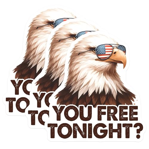 (3 Pack) American Eagle Decals - Funny Eagle - Patriotic Laptop Decal - 3 Inches On Longest Side - Easy Peel & Apply - Made in USA - 3MCS6172