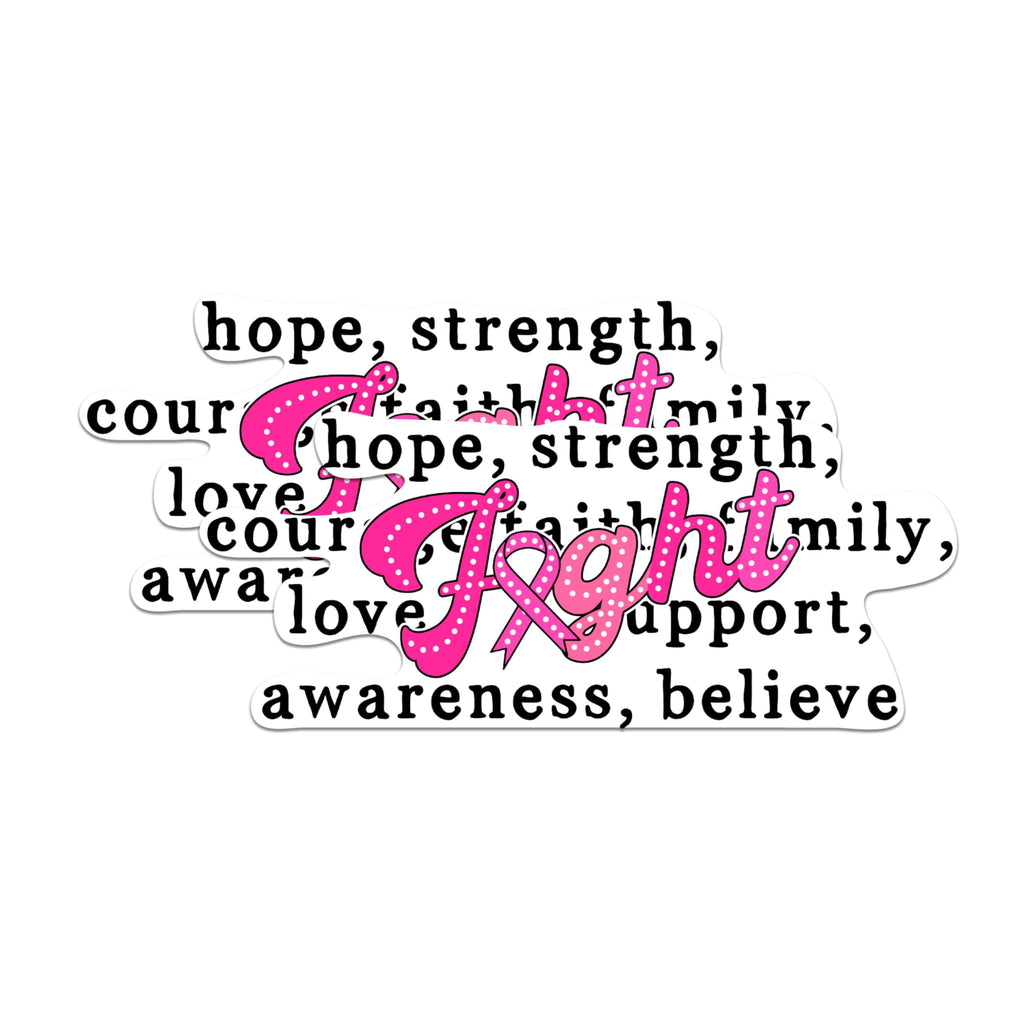 (2 Pack) Hope Strength Fight Breast Cancer Awareness Magnets - 5 Inches On Longest Side - Premium Magnet - for Cars, Refrigerators, Toolboxes - Made in USA - MAG1987
