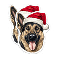 (2 Pack) German Shepherd Christmas Magnets - Holiday Dog Lover Decor - Pet Parent Festive Canine Item - 5 Inches On Longest Side - Thick Durable Magnet - Made in USA - MAG29686