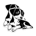 (2 Pack) Cute Puppy Dog Magnets - Black White Pet Lover Decor - Animal Fridge Accessories - 5 Inches On Longest Side - Thick Durable Magnet - Made in USA - MAG39869