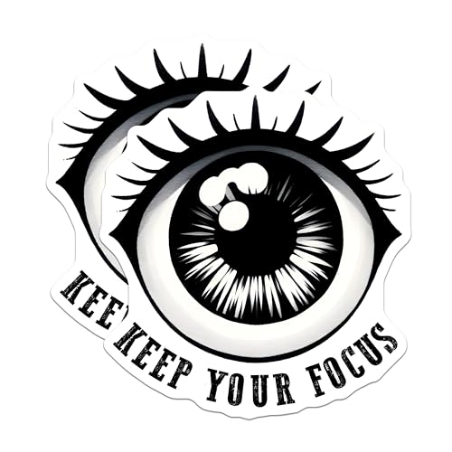 (2 Pack) Inspirational Eye Magnets - Motivational Quote - Keep Your Focus Home Decor - 5" On Longest Side - for Cars, Fridges, Toolboxes - Made in USA - MAG8085