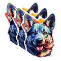 (3 Pack) Colorful Dog Decals - Pop Art Dog Face - Laptop Decals - 3 Inches On Longest Side - Easy Peel & Apply - Made in USA - 3MCS0761