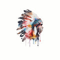 (3 Pack) Native American Decals - Watercolor Chief Decal - Laptop Decals - 3 Inches On Longest Side - Easy Peel & Apply - Made in USA - 3MCS7781