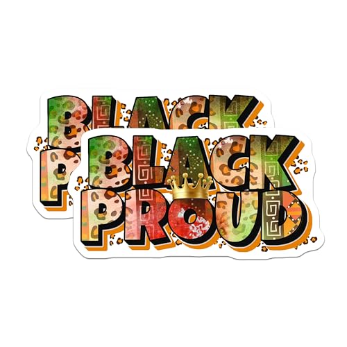 (2 Pack) Black Proud Magnets - African Art Design - 5" On Longest Side - for Cars, Fridges, Toolboxes - Made in USA - MAG7847