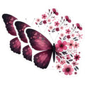 (3 Pack) Butterfly Decals - Floral Wing Stickers - Pink Flower Laptop Decals - 3 Inches On Longest Side - Easy Peel & Apply - Made in USA - 3MCS8506