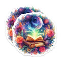 (2 Pack) Magical Book Magnets - Celestial Floral Art - Whimsical Reader Decor - 5 Inches On Longest Side - Thick Durable Magnet - Made in USA - MAG36101