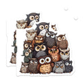 (2 Pack) Cute Owl Family Magnets - Cartoon Owl Magnet Set - Adorable Owl Art Magnets for Home Decor - 5" On Longest Side - for Cars, Refrigerators, Toolboxes, Lockers - Made in USA BMCS3060