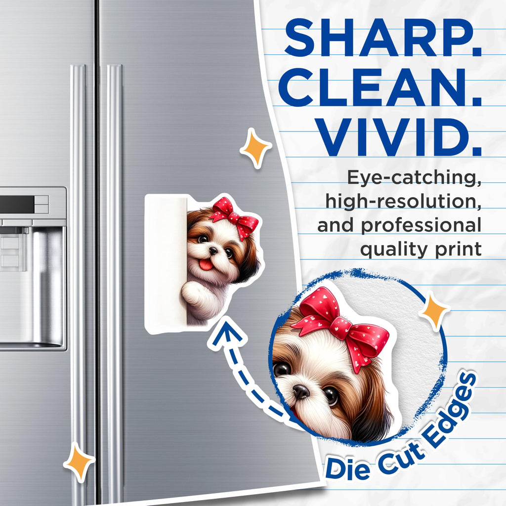 (2 Pack) Shih Tzu Magnets - Dog Breed Fridge Decor - Puppy Lover Home Accents - 5" On Longest Side - Premium Magnet - for Cars, Refrigerators, Toolboxes, Lockers - Made in USA - MAG14649