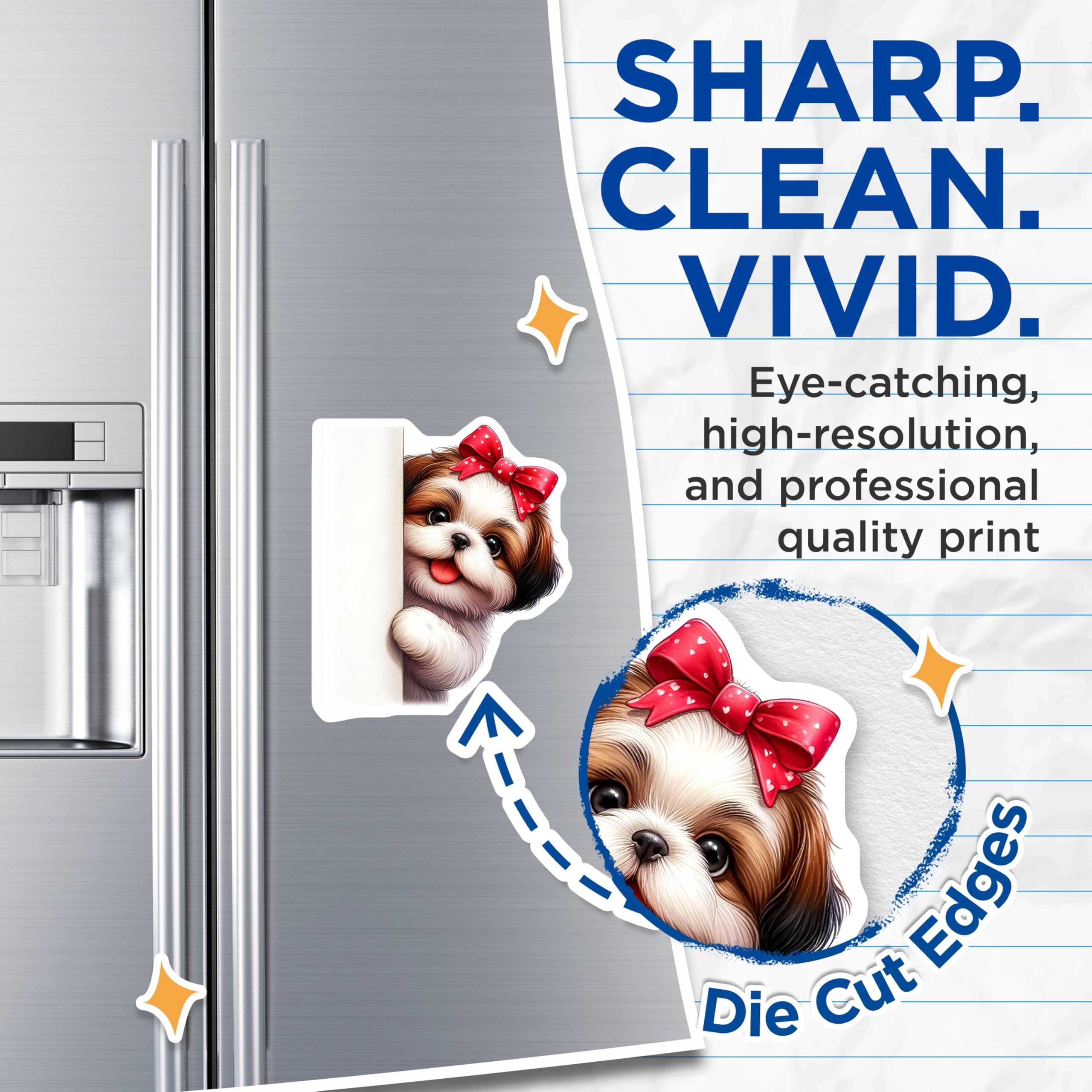 (2 Pack) Shih Tzu Magnets - Dog Breed Fridge Decor - Puppy Lover Home Accents - 5" On Longest Side - Premium Magnet - for Cars, Refrigerators, Toolboxes, Lockers - Made in USA - MAG14649