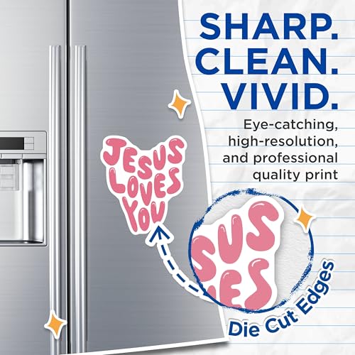 (2 Pack) Jesus Loves You Magnets Magnets - Encouraging Faith Quotes - Positive Scripture Sentiments - 5" On Longest Side - Made in USA - Sticks to Refrigerators & Metal Surfaces - MAG8929