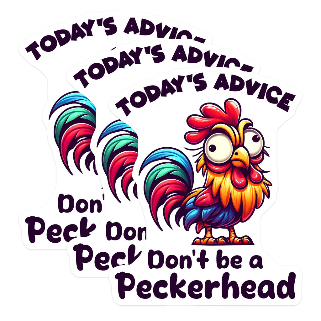 (3 Pack) Funny Chicken Decals - Quirky Rooster Stickers - Sarcastic Animal Advice - 3 Inches On Longest Side - Easy Peel & Apply - Made in USA - 3MCS4433