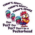 (3 Pack) Funny Chicken Decals - Quirky Rooster Stickers - Sarcastic Animal Advice - 3 Inches On Longest Side - Easy Peel & Apply - Made in USA - 3MCS4433