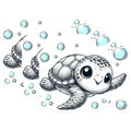 (3 Pack) Sea Turtle Decals - Cute Turtle Art - Laptop Decal - 3 Inches On Longest Side - Easy Peel & Apply - Made in USA - 3MCS0102