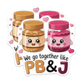 (2 Pack) PB J Couple Magnets - Cute Friendship Refrigerator Decor - Soulmate Partner Appreciation Item - 5 Inches On Longest Side - Thick Durable Magnet - Made in USA - MAG36703