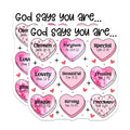 (2 Pack) God Says You are Magnets - Religious Inspirational - Heart Shape Christian - 5" On Longest Side - for Cars, Refrigerators, Toolboxes, Lockers - Made in USA BMCS3398