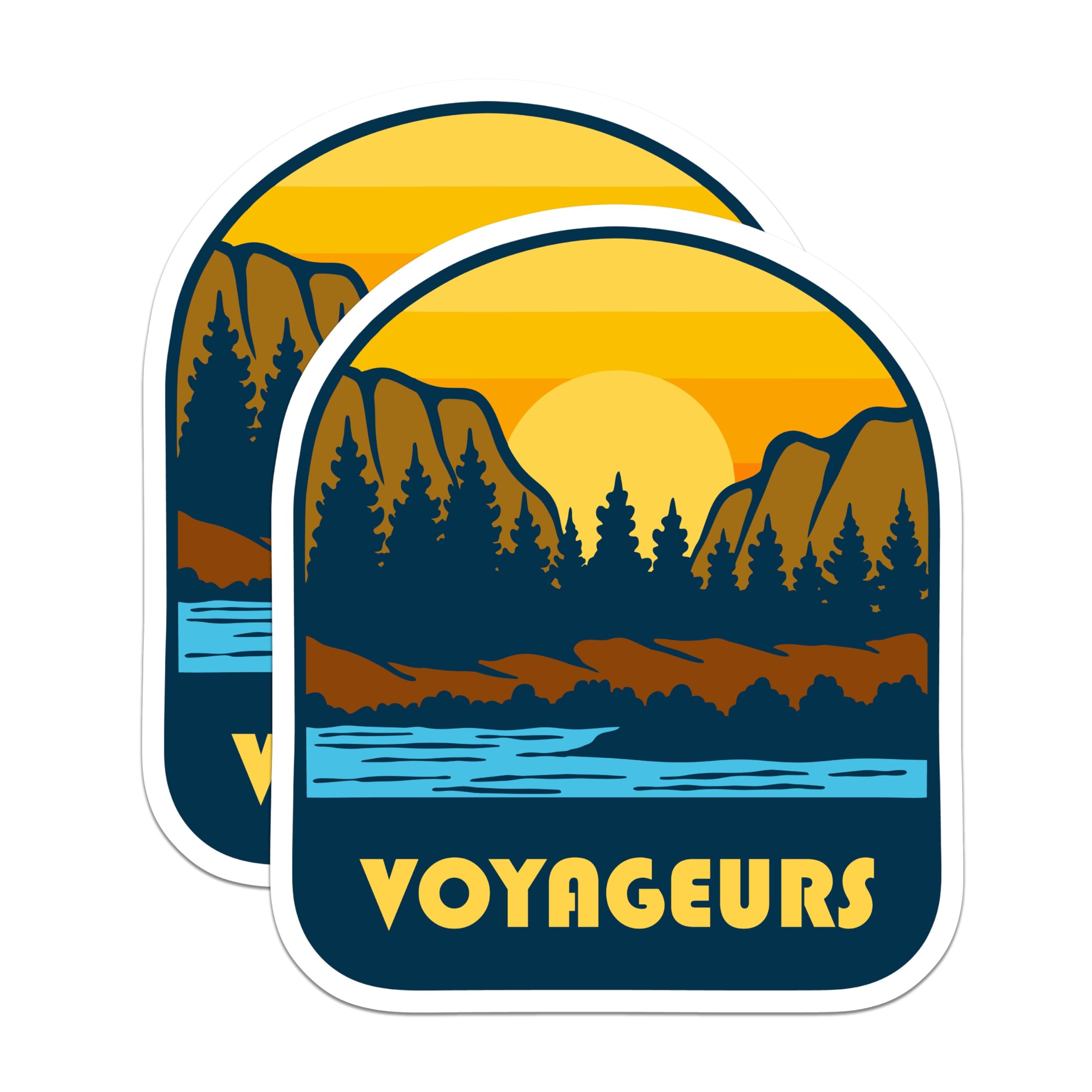 (2 Pack) Voyageurs Magnets - National Park Décor - Outdoorsy Adventure Art - 5" On Longest Side - Premium Magnet - for Cars, Refrigerators, Toolboxes, Lockers - Made in USA - MAG18065