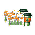 (2 Pack) Lucky A Latte Magnets - St Patricks Coffee Pun - Irish Kitchen Refrigerator Decor - 5 Inches On Longest Side - Thick Durable Magnet - Made in USA - MAG38177