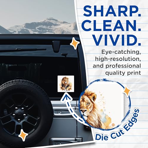 (2 Pack) Lion Stickers - 5" On Longest Side - Sticks to Smooth Flat Surfaces - Made in USA - BMCS8698 - BMCS8698