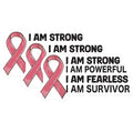 (3 Pack) Breast Cancer Decals - Survivor Ribbon Decal - Strong Powerful Fearless Decal - 3 Inches On Longest Side - Easy Peel & Apply - Made in USA - 3MCS4758
