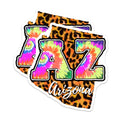 (2 Pack) Arizona Magnets - Tie Dye Design Magnets - Leopard State Magnets - 5" On Longest Side - Premium Magnet - for Cars, Refrigerators, Toolboxes, Lockers - Made in USA - MAG17786