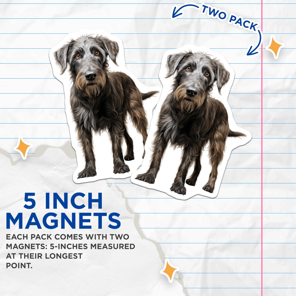 (2 Pack) Schnauzer Dog Magnets - Wire Haired Pet Art - Dog Lover Refrigerator Decor - 5 Inches On Longest Side - Thick Durable Magnet - Made in USA - MAG28706