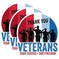 (3 Pack) Veterans Day Decals - Thank You Veterans - Military Appreciation Laptop Decal - 3 Inches On Longest Side - Easy Peel & Apply - Made in USA - 3MCS4565