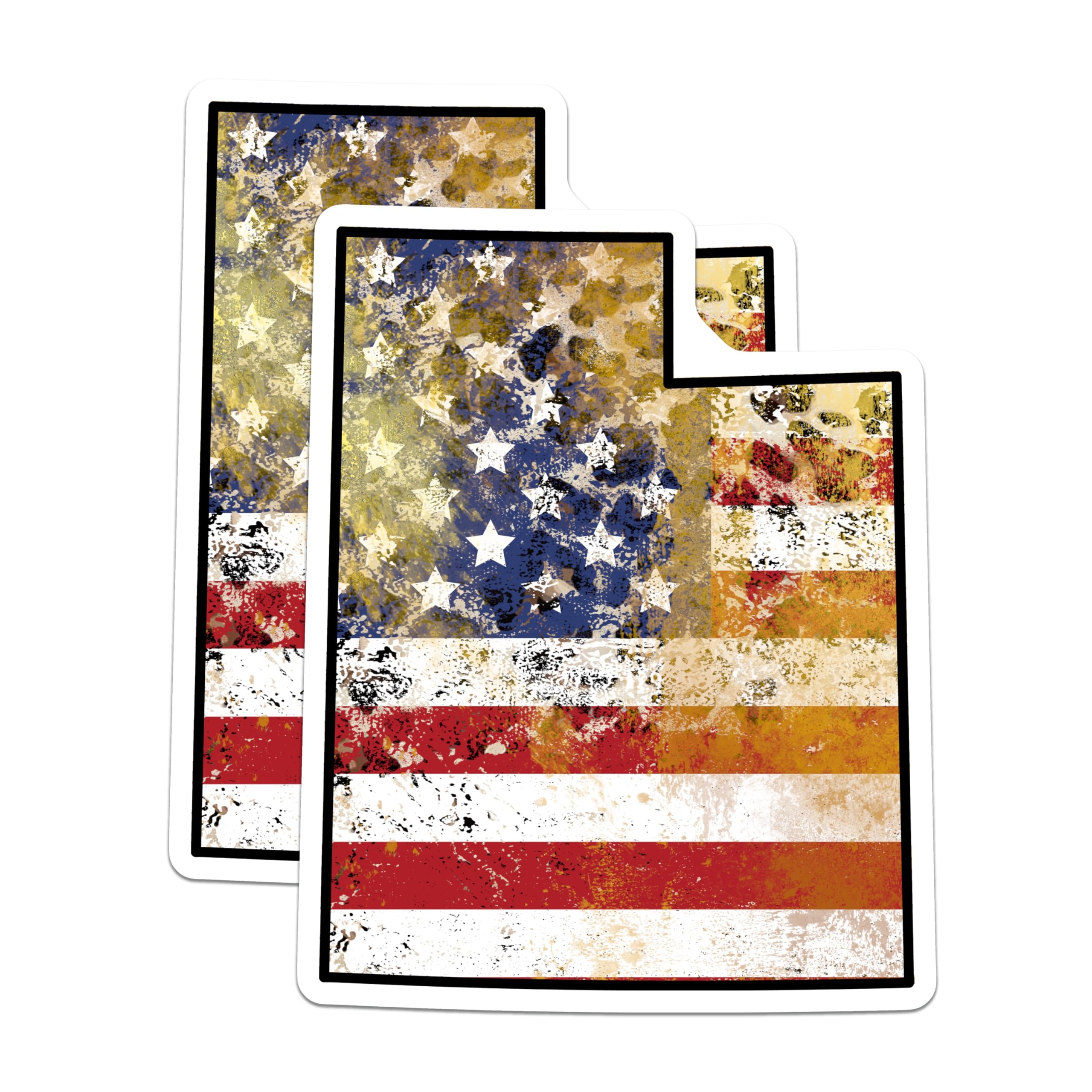 (2 Pack) Utah State Flag Magnets - USA Map - American Pride Fridge Decorations - 5" On Longest Side - Premium Magnet - for Cars, Refrigerators, Toolboxes, Lockers - Made in USA - MAG17521