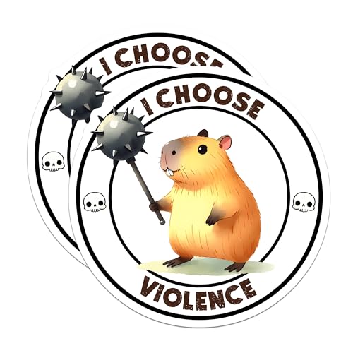 (2 Pack) Capybara Humor Magnets - Funny Animal Magnets - Cute Violence-Themed Magnets - 5" On Longest Side - for Cars, Refrigerators, Toolboxes, Lockers - Made in USA BMCS3256