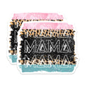 (2 Pack) Mama Refrigerator Magnets - Leopard Print - Pink Teal Watercolor - Trendy Mom Accessories - 5 Inches On Longest Side - Thick Durable Magnet - Made in USA - MAG38001